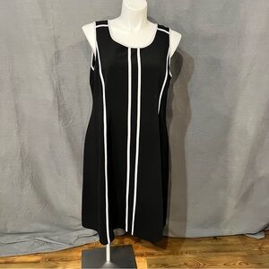 Catherines Black and White Striped Mini Dress